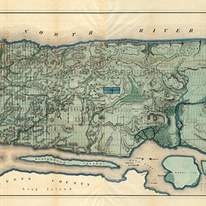 Carte de la ville de New York, Manhattan 1865.  reproduction vintage Carte Viele Sanitaire & Topographique ». Egbert Ludovicus Viele. Varie les tailles