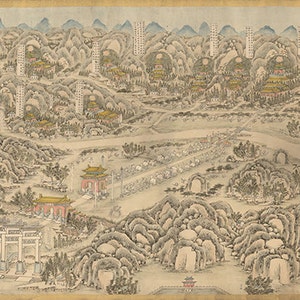Landkarte der Ming-Gräber in China. 1875-1908.  Vintage-Restaurierung Hardware-home Deco-Stil alte Wand Reproduktion Karte Drucken.