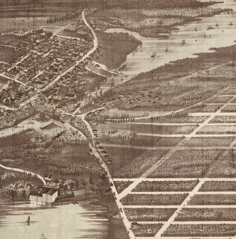 Map of Riverhead Long Island New York 1890. Vintage Home Etsy India