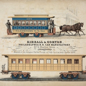 Kimball & Gorton Philadelphia R.R. Car Manufactory Advertisements Illustration, 1857.