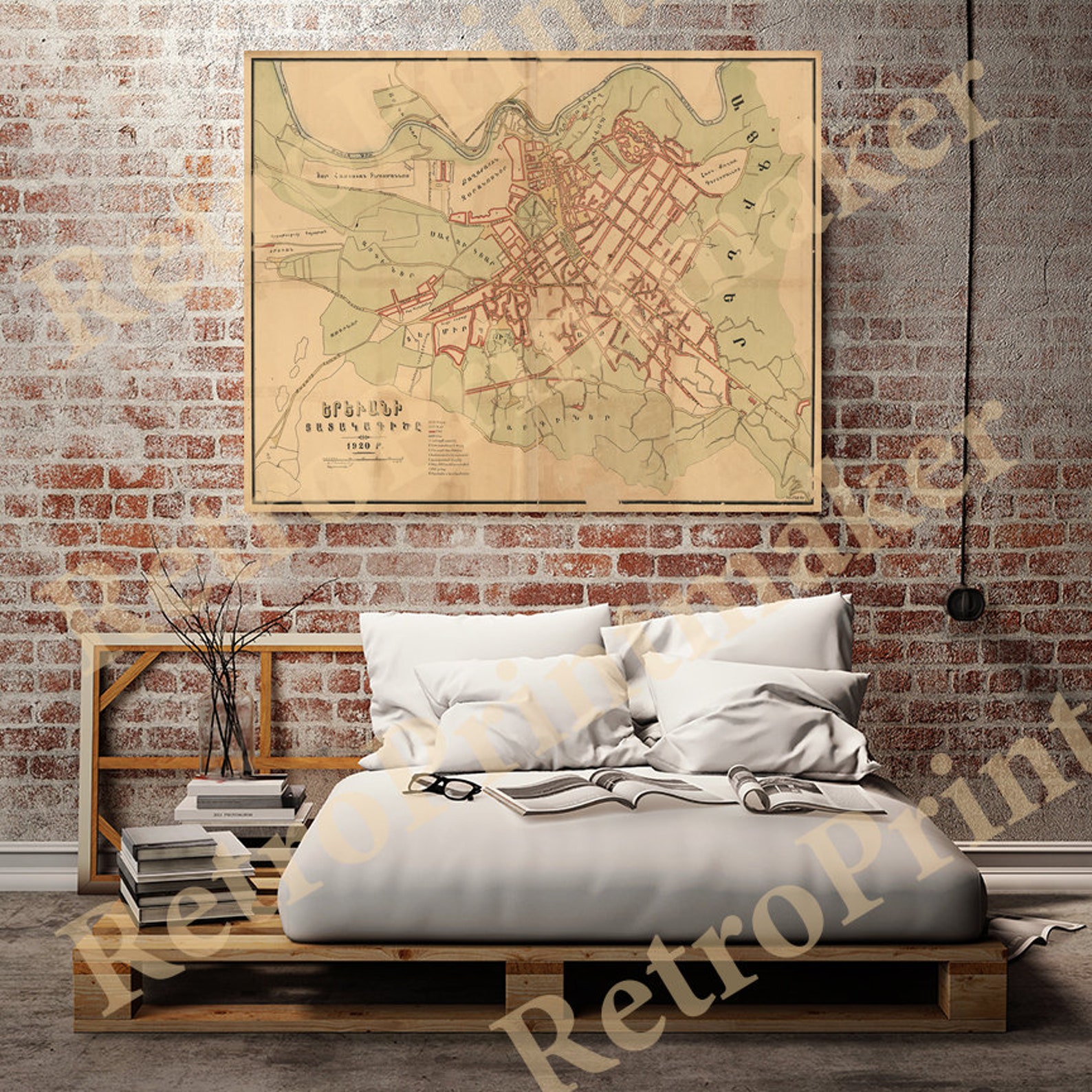 Map of Yerevan Armenia 1920. Vintage Home Deco Wall Etsy