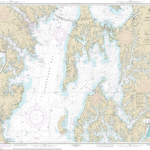 Cartas náuticas NOAA de Chesapeake Bay Eastern Bay e South River; Baía de Selby. 12270 Maryland. Miles River, Baileys Neck, Mapa de reprodução.