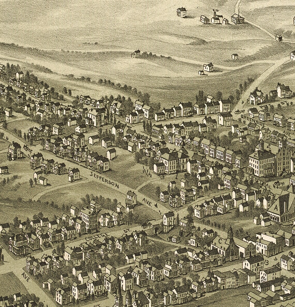 Map of Canonsburg Washington Co Pennsylvania PA 1897. Etsy