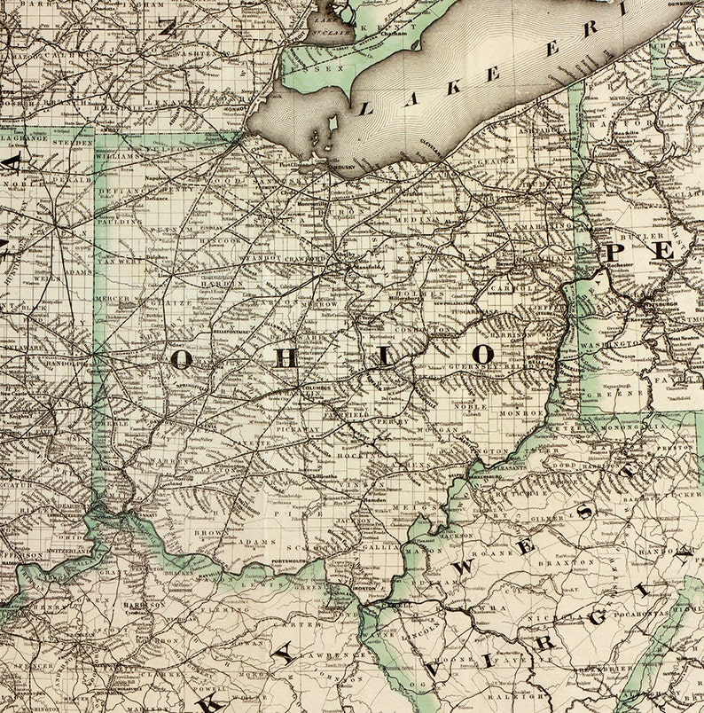Map of Pennsylvania Railroad Pittsburgh Fort Wayne and Etsy