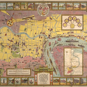 Die historische Bildkarte von Shanghai, China, 1935. Vintage Restaurierung Hardware home Deco Stil alte Wand Reproduktion Karte