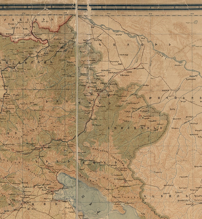 Map of Armenia Yerevan and Caucasus 1932. Vintage home | Etsy