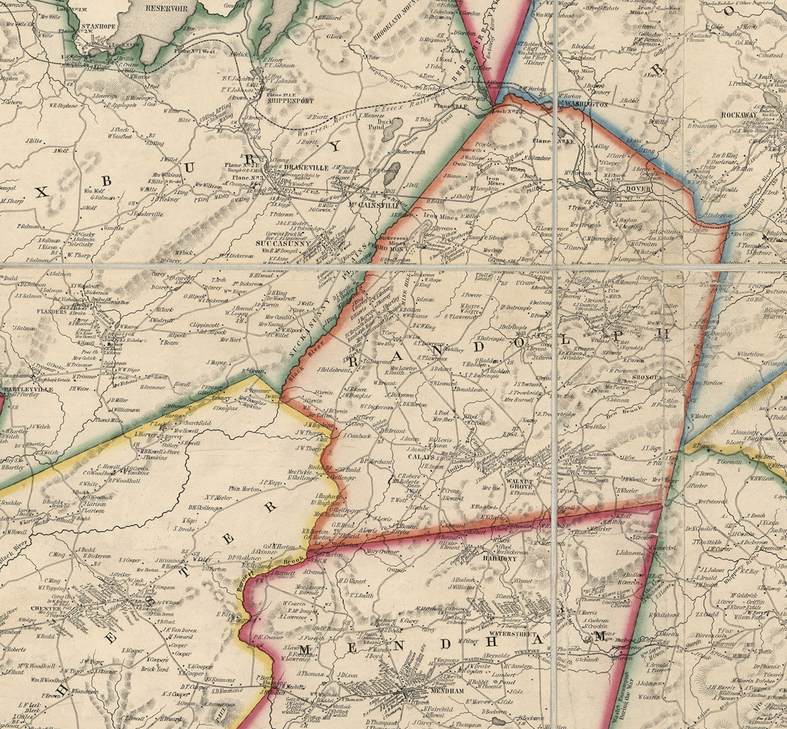 Map of Morris County New Jersey 1853. Vintage Home Decor Etsy