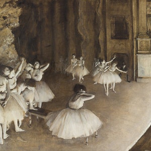 Probe auf der Bühne des französischen Impressionisten Edgar Degas 1874. Vintage home Deco Style alte Wandreproduktion Karte