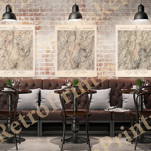 Set of 3 Maps of Gettysburg battle from July 1 to July 3rd, 1863. 1876. Vintage  home Deco old wall reproduction map print.