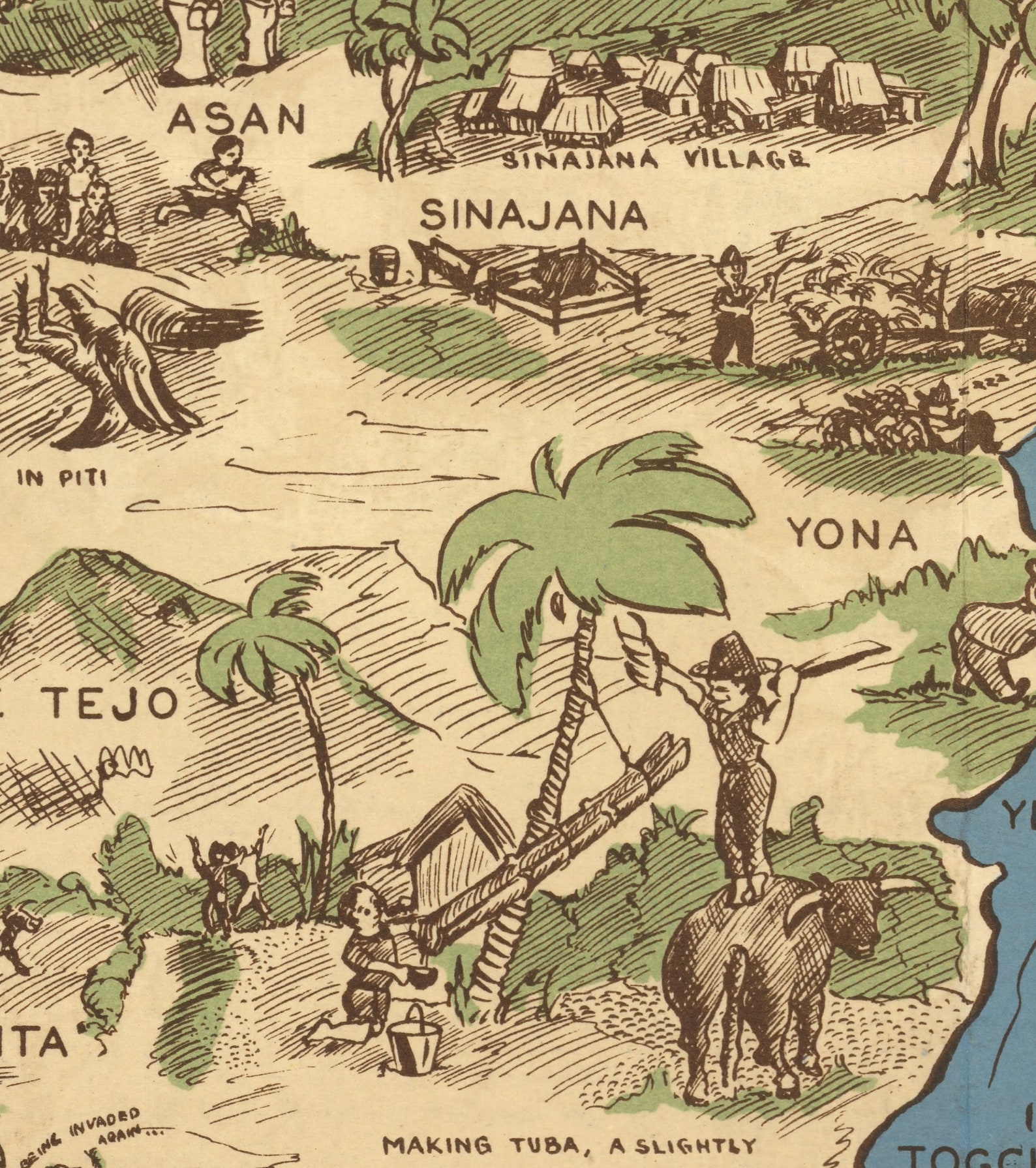 Map of Guam. Restoration Hardware Home Deco Style Old Wall Etsy