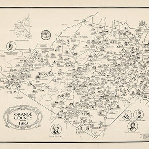 Carte du comté d’Orange, New York avant 1810.   Restoration Hardware Home Deco Style Old Wall Carte. impression de reproduction vintage.