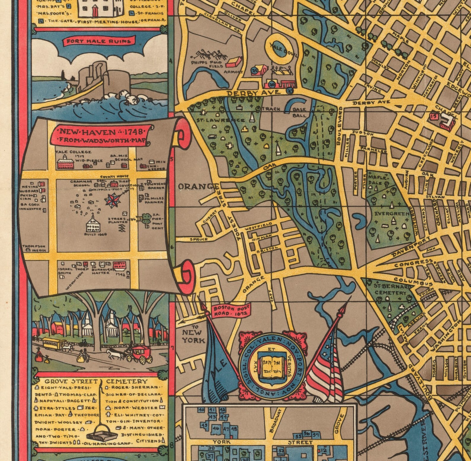 Map of New Haven Historical and Modern Connecticut CT 1928. Etsy