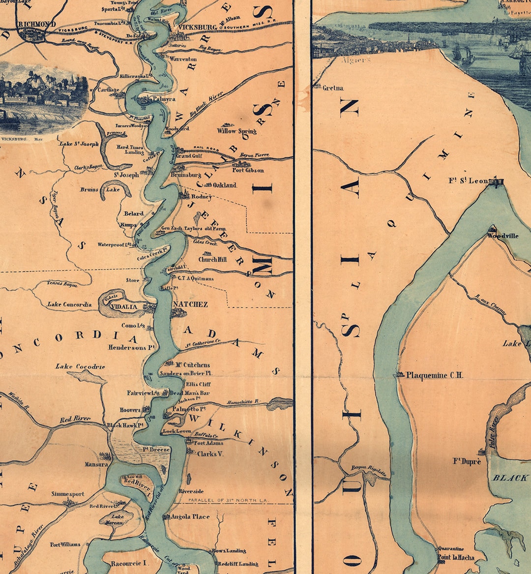 Map of Mississippi Valley and Its Fortifications 1863.. Etsy UK