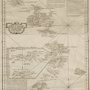 Mapa das Índias Ocidentais, Costa do Golfo, Golfo do México, Mar do Caribe e Ilhas Bahamas.1892. Mapa de reprodução antigo estilo vintage home Deco