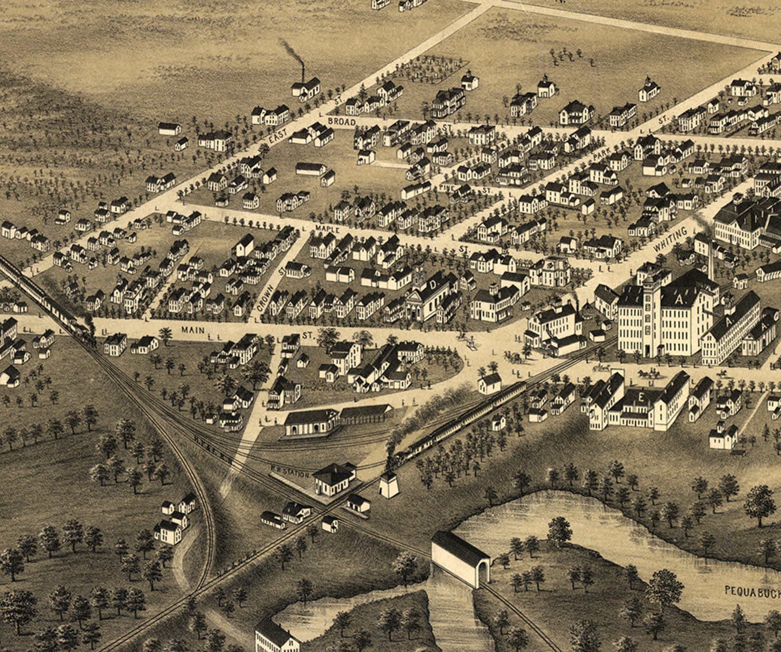 Map of Plainville Hartford County Connecticut CT 1878 Etsy