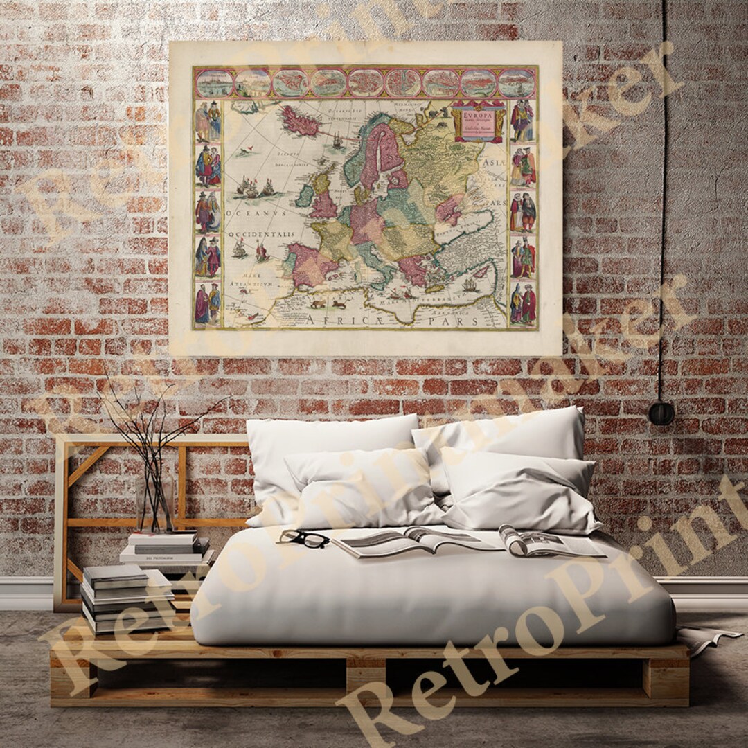 Carte Ancienne Utrecht 1665 - Reproduction - Décoration Murale Vintage