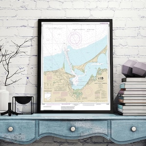 Nautical charts of Nantucket Harbor 13242. Massachusetts. Martha&#39;s Vineyard. Buzzards Bay. Oak Bluffs. Coatue. Edgartown. Reproduction Map