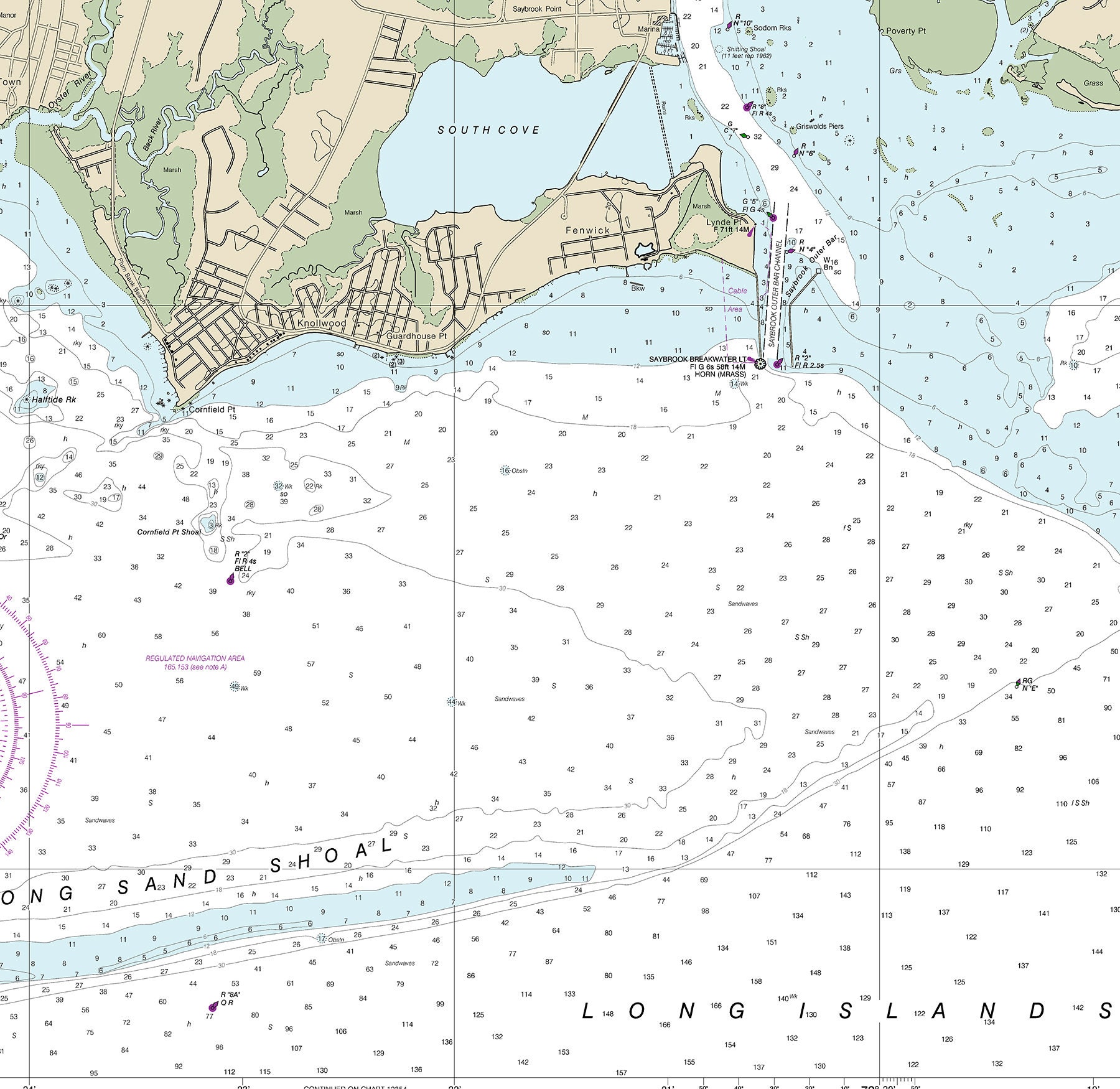Home Décor Prints Selden Neck Hamburg Cove Wall Map Reproduction North