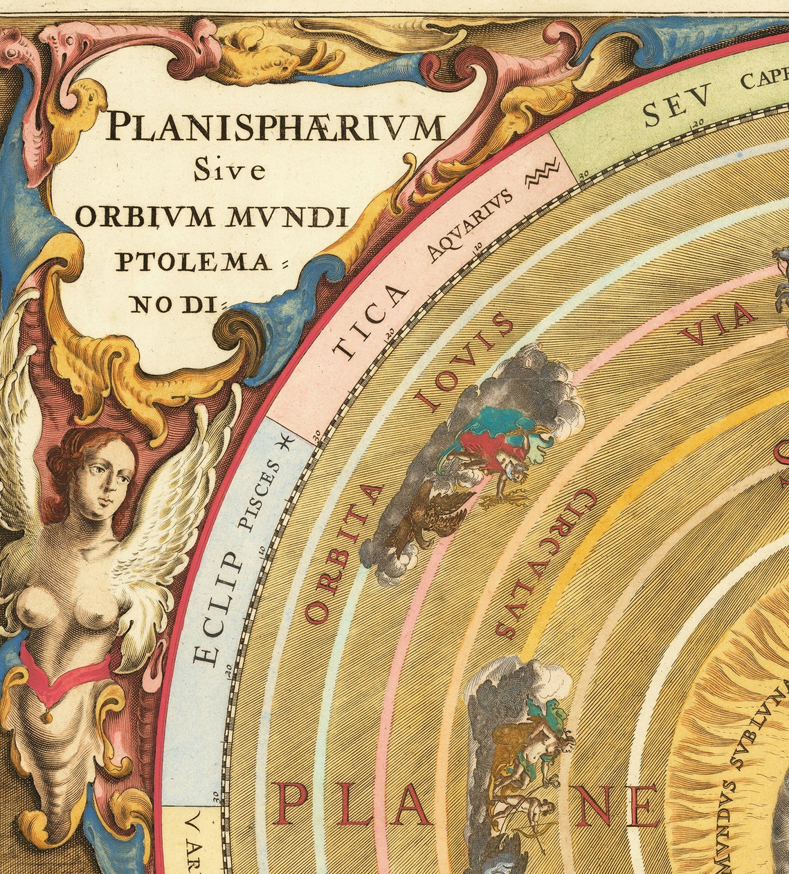 Celestial Chart by Andreas Cellarius - Claudius Ptolemy's Geocentric ...