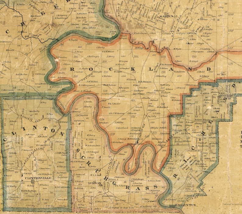 Map of Venango Counties Pennsylvania 1857. Vintage Etsy