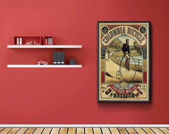 The Pope Mfg. Co. Columbia Bicycle, Vintage Reproduction Bicycle Advertisement Poster