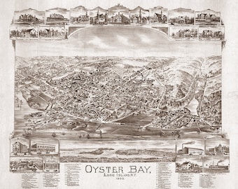 Special Listing for Dianne:  20x24 Oyster Bay Reproduction map print