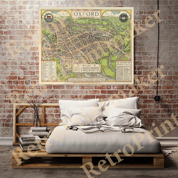 英国オックスフォードの地図。Restoration Hardware ホームデコ