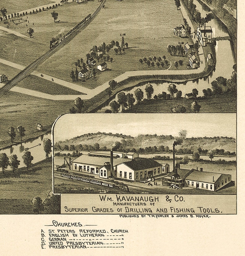 Map of Zelienople Butler Co. Pennsylvania PA 1901. Etsy