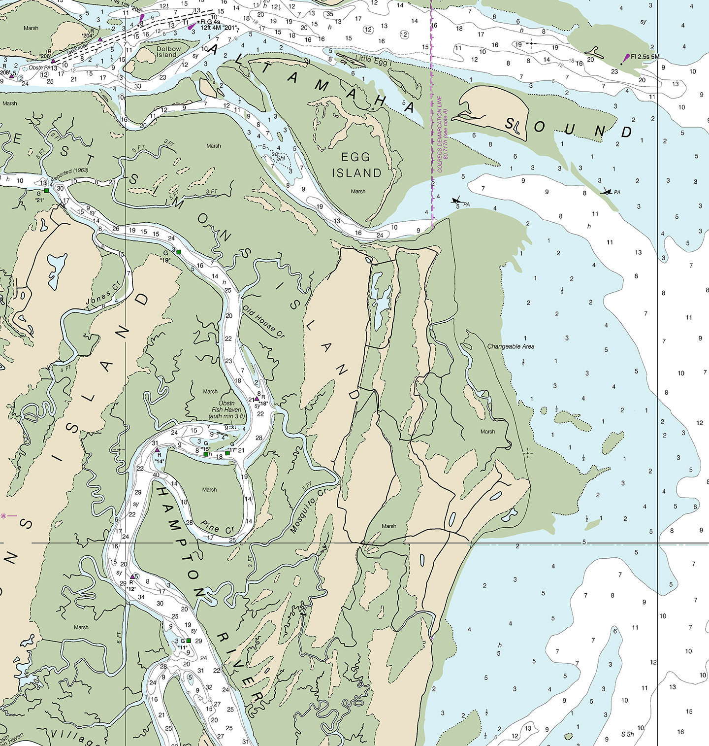 Nautical Charts of Altamaha Sound. 11508. Wolf Etsy