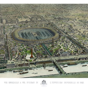 Offizipielle Interternation Universelle von 1867, Paris, Frankreich.  Sie sehen eine offizielle Ausstellung über die universelle Ausstellung von 1867