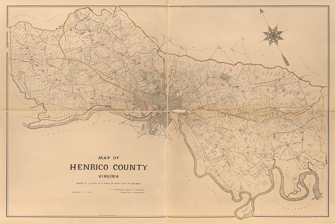 Map of Henrico County, Virginia Geological Map Vintage Wall Map Art Decor Etsy