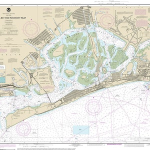 Carte nautiche NOAA di Jamaica Bay e Rockaway Inlet. New York. 12350. Mappa di riproduzione.