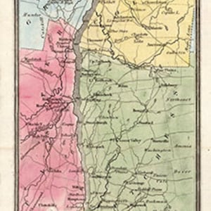 Kaart van Hudson River and Vicinity, New York, NY 1845. Restauratiebeslag Home Deco-stijl oude muur vintage herdruk.