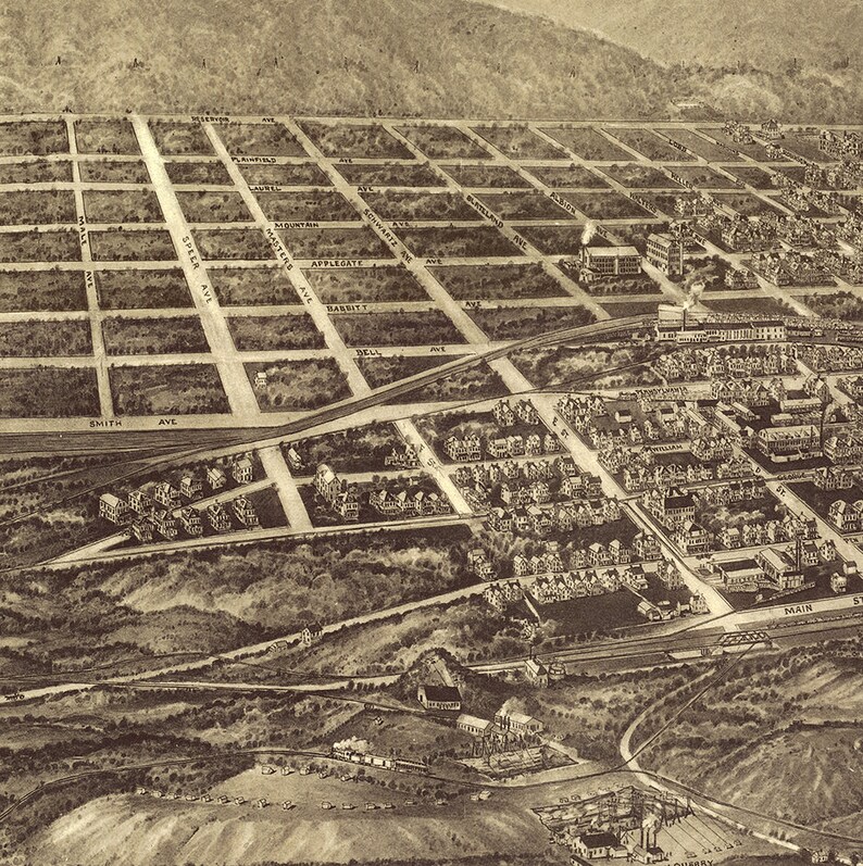 Map of Pen Argyl Northampton County Pennsylvania 1916. Etsy