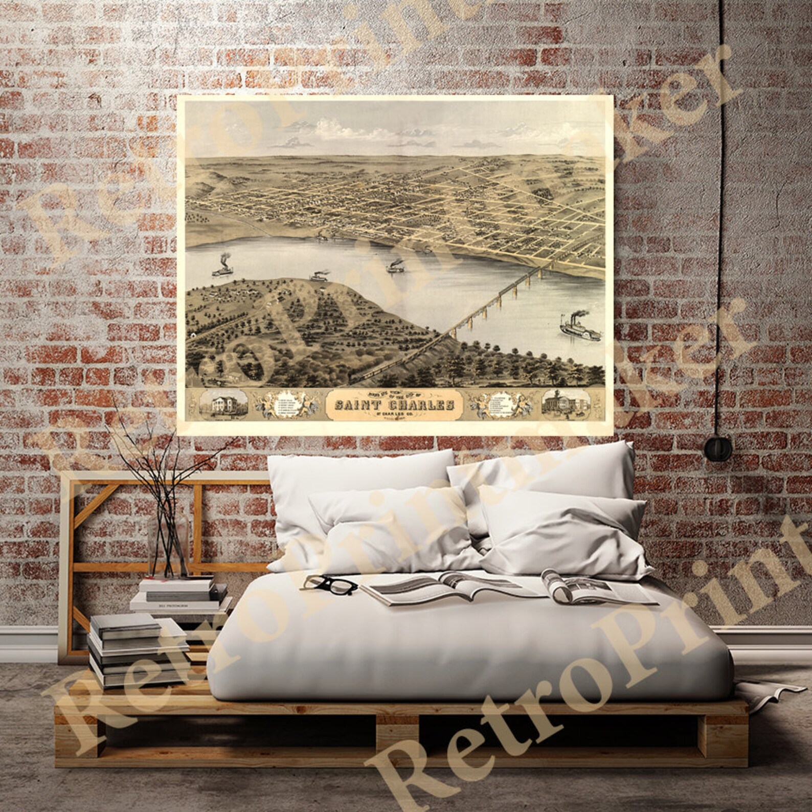 Saint Charles St. Charles Co. Missouri MO 1869. Vintage Etsy