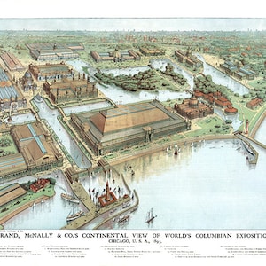 Chicago&#39;s World&#39;s Columbian exposition, Chicago, U.S.A., 1893,  400th anniversary of the discovery of America by Columbus.  Reproduction.