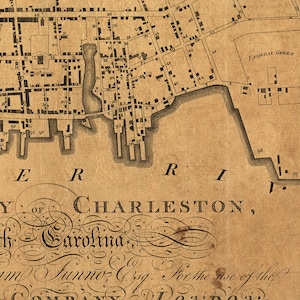 Ichnography of Charleston, South-carolina Surveys Map, 1790. Vintage Restoration Hardware Home ...