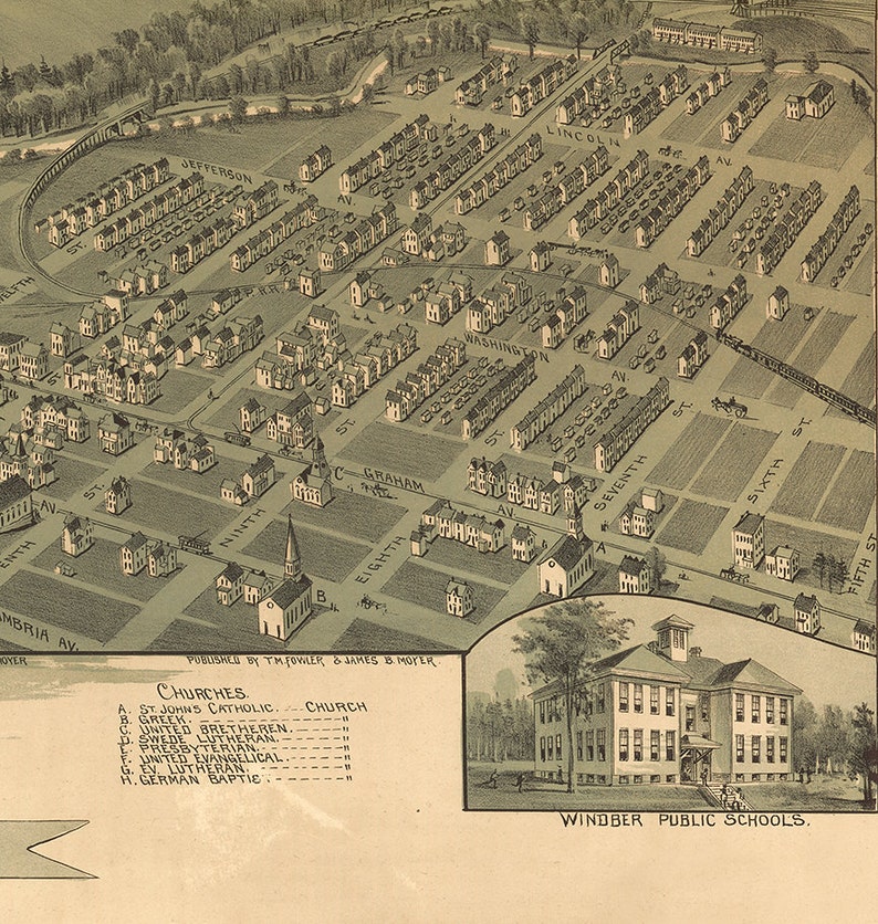 Map of Windber Somerset County Pennsylvania Pa. 1900. Etsy
