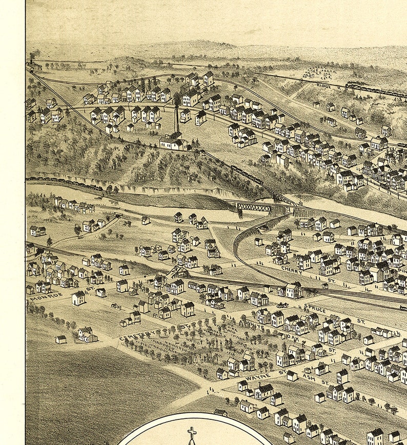 Map of Archbald Lackawanna Co. Pennsylvania PA 1892. Etsy