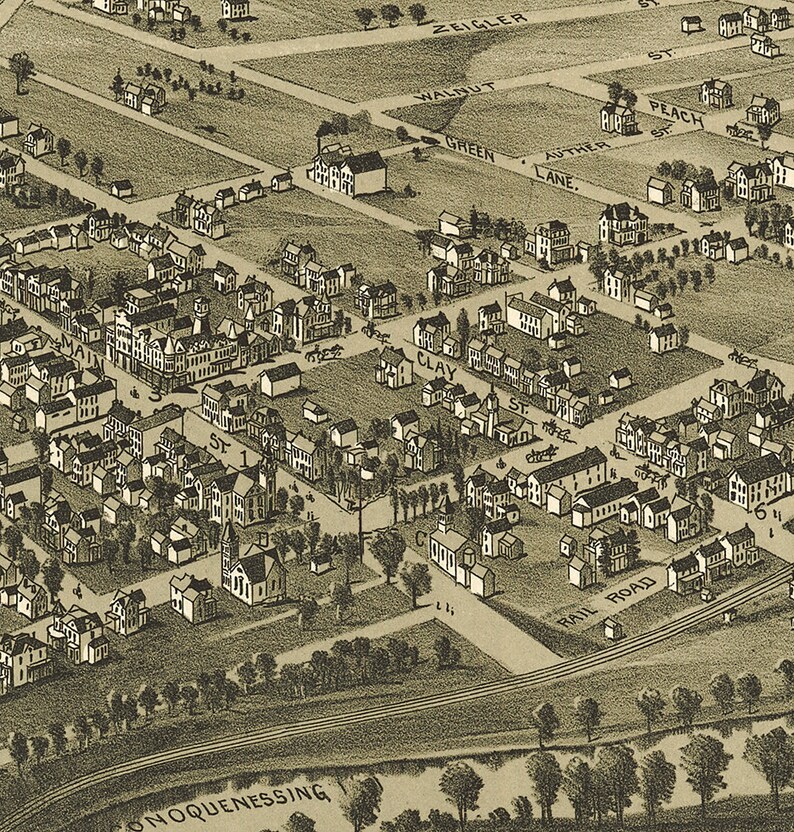 Map of Zelienople Butler Co. Pennsylvania PA 1901. Etsy