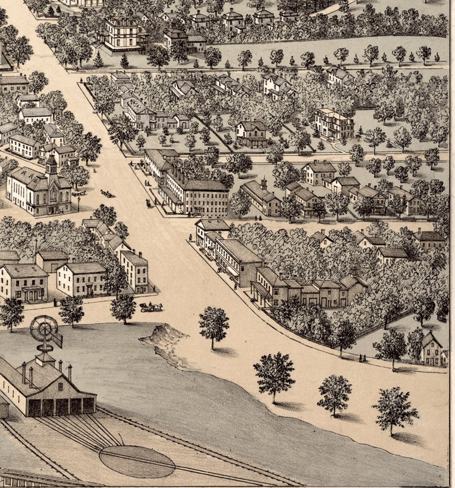 Map of Dedham Norfolk County. Massachusetts MA 1876. Vintage Etsy