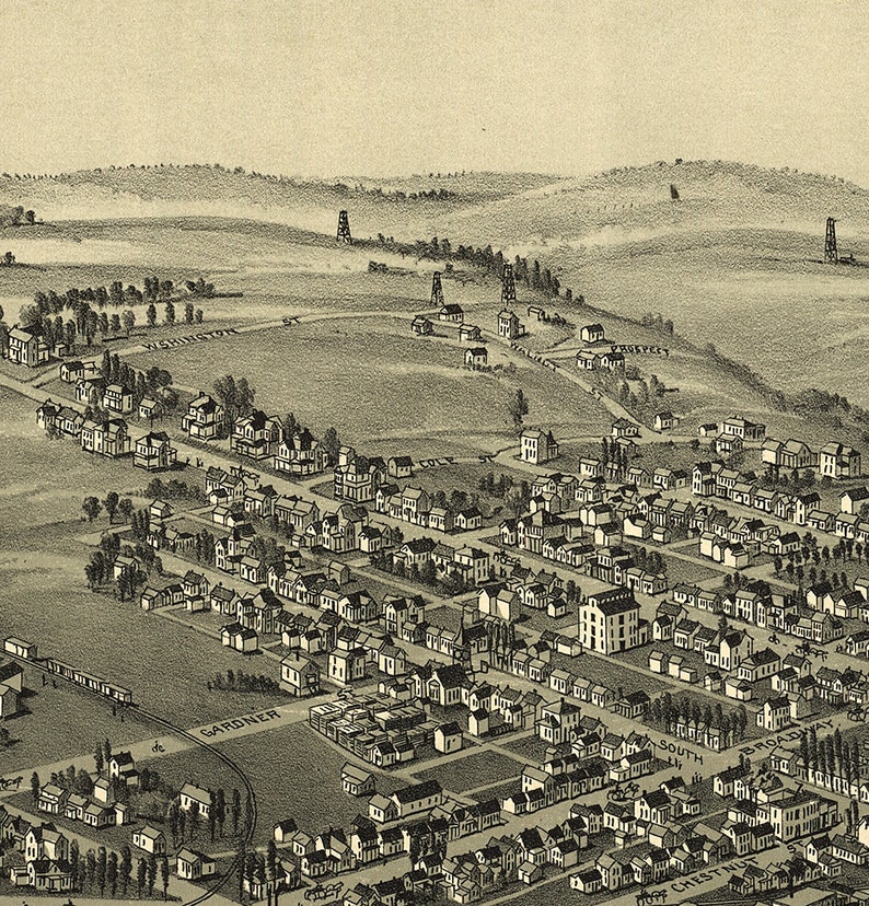 Map of Barnesville Ohio Belmont County Ohio OH 1899. Etsy