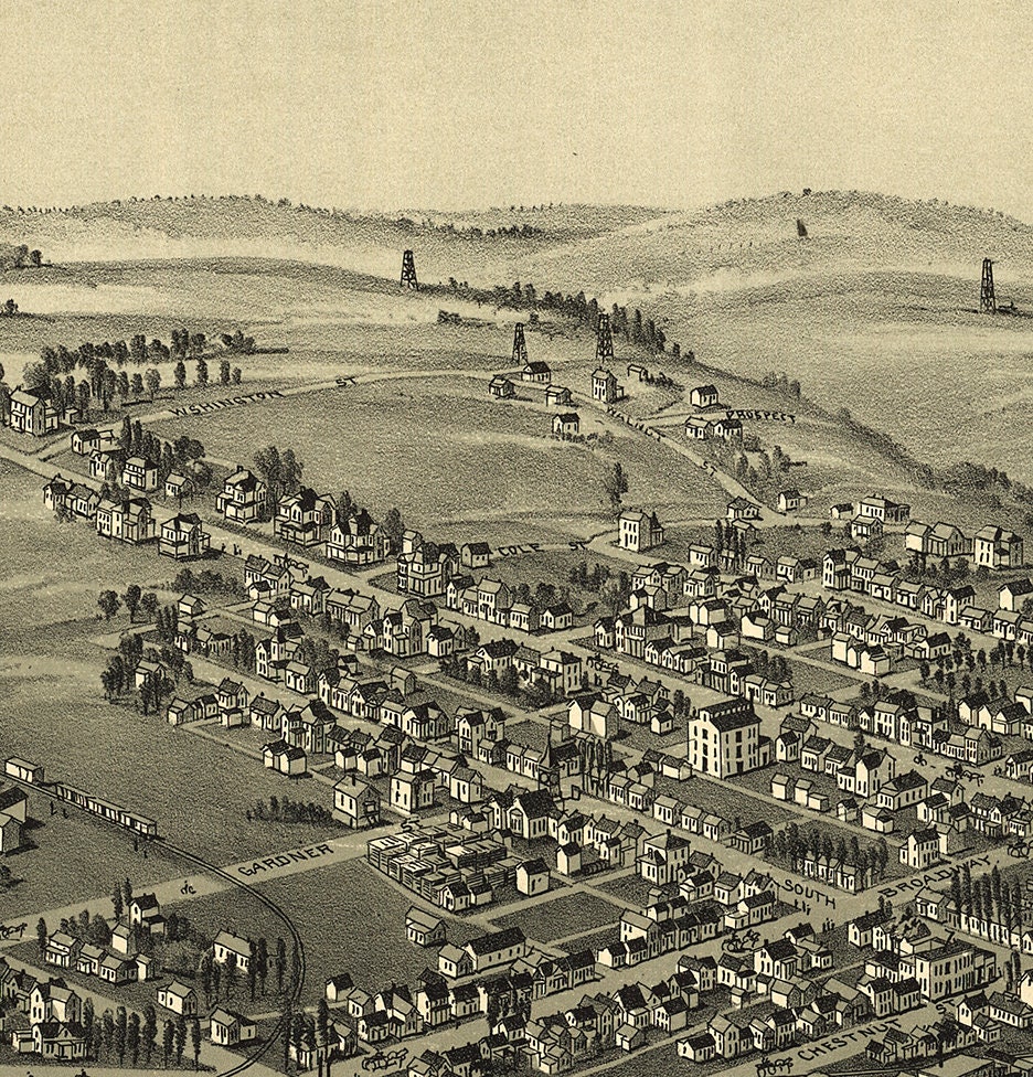 Map of Barnesville Ohio Belmont County Ohio OH 1899. Etsy