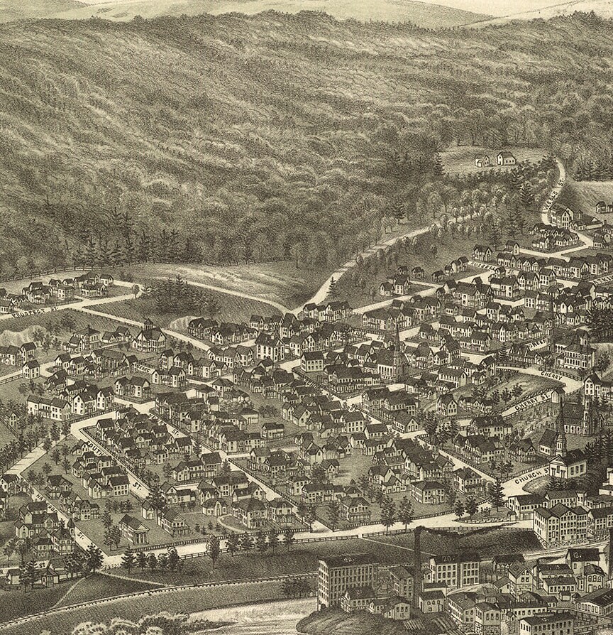 Map of Bellows Falls town of Rockingham Windham Co. Vermont Etsy