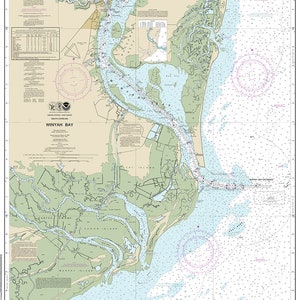 Seekarten von Winyah Bay, South Carolina. 11532 Schlamm Bay. Fluss Santee, Fluss Romain. Vintage Decor Style Reproduktion Karte.
