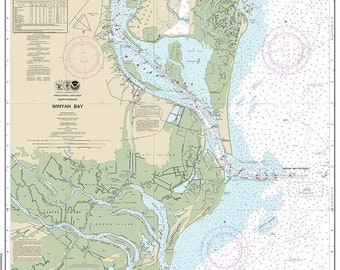 Winyah Bay Fishing Map Map Of Winyah Bay | Etsy
