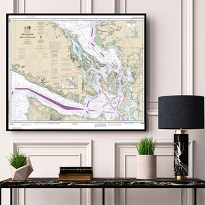 Cartas náuticas del Estrecho de Georgia y Juan de Fuca. Washington. 18400 Vancouver, Victoria. Canadá. Fraser. Isla Lulu. Reproducción de mapas.