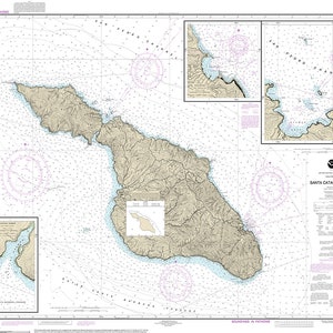 NOAA Nautical charts Santa Catalina Island, California 18757 Reproduction map.