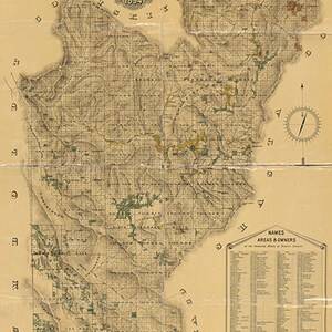 Carte du comté de Trinity, Californie de sondages CA 1894.  Restauration Vintage matériel maison déco style vieux mur reproduction carte impression