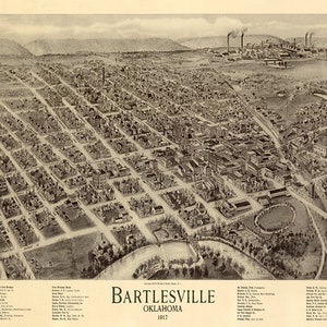 Karte von Bartlesville, Washington Co., Oklahoma 1917.